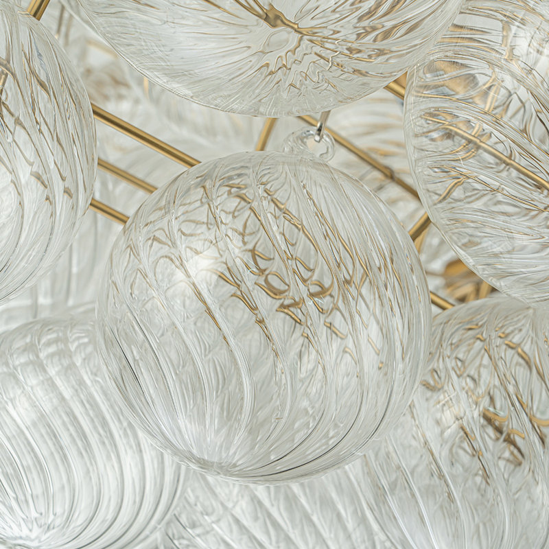 Theresa Cluster Chandelier with Glass Accents, 22.83" H x 40.94" W x 40.94" D, 12