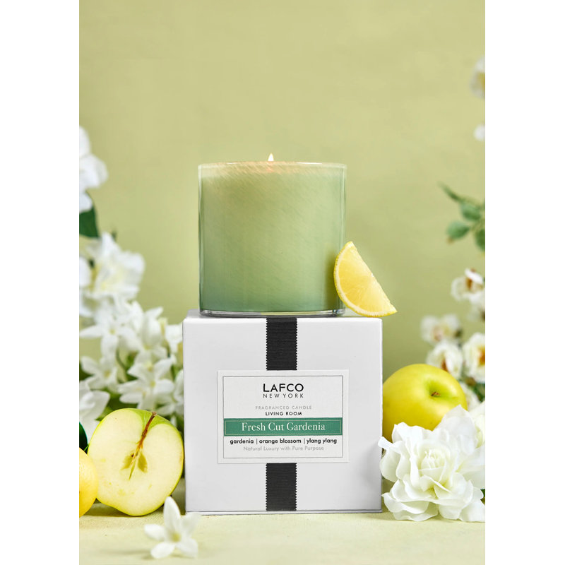 House & Home Fresh Cut Gardenia Scented Jar Candle, 4" H x 4" W x 4" D