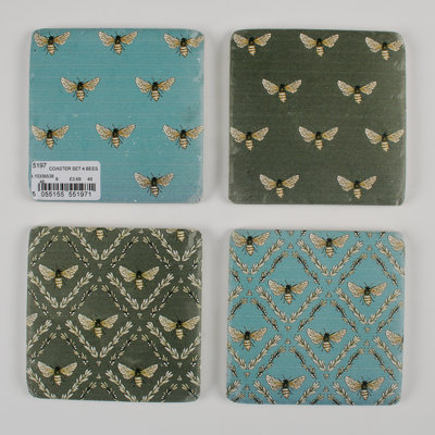 Ceramic Square 4 Piece Coaster Set