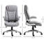 Chaise de bureau à haut dossier avec pivot à 360 degrés et accoudoirs souples, rembourrage épais en similicuir gris