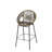 Set of 2 PE Wicker Outdoor Bar Stools with Black Metal Frame -  Green -736254505