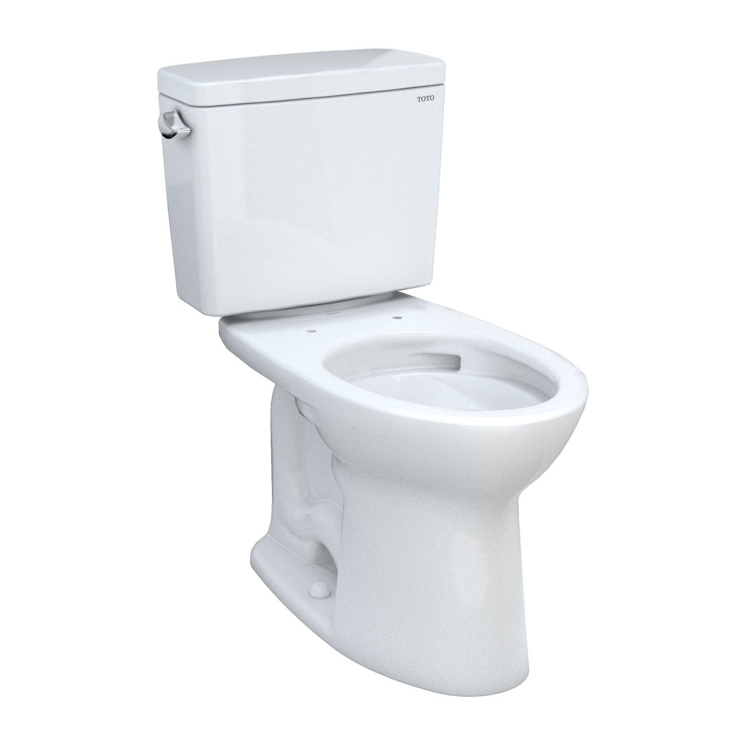 Drake Two Piece Elongated 1.28 Gpf Universal Height Toilet With Toilet Seat And Wax Ring TOTO 