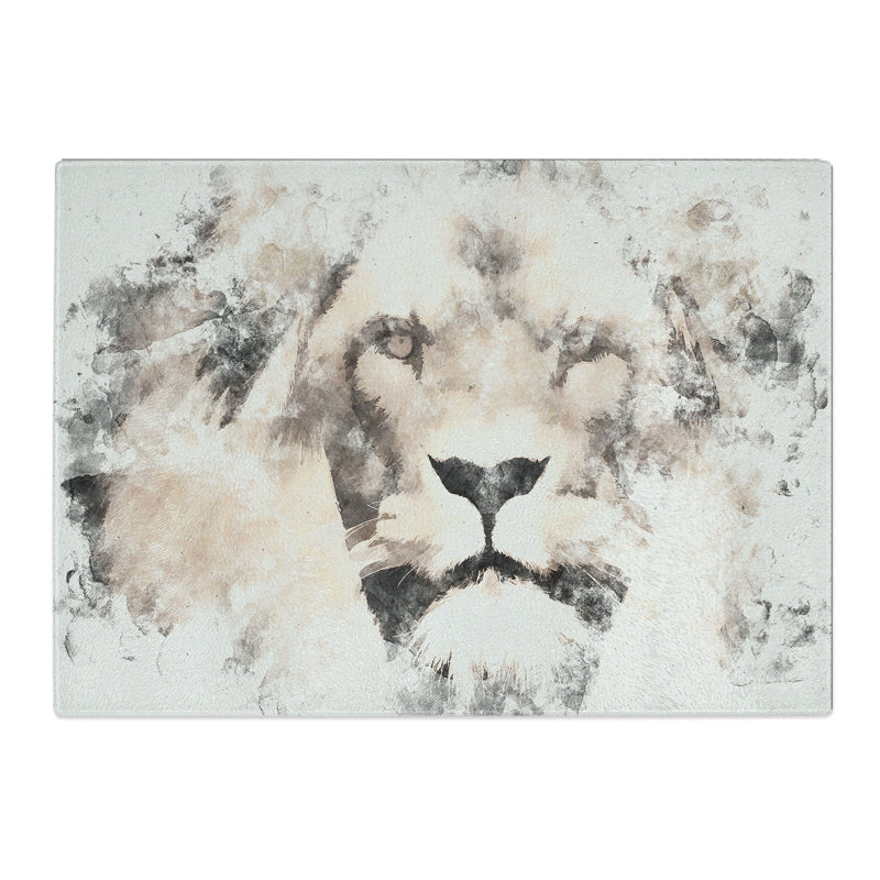 Tempered Glass Lion Chopping Board, 20 cm x 28.5 cm