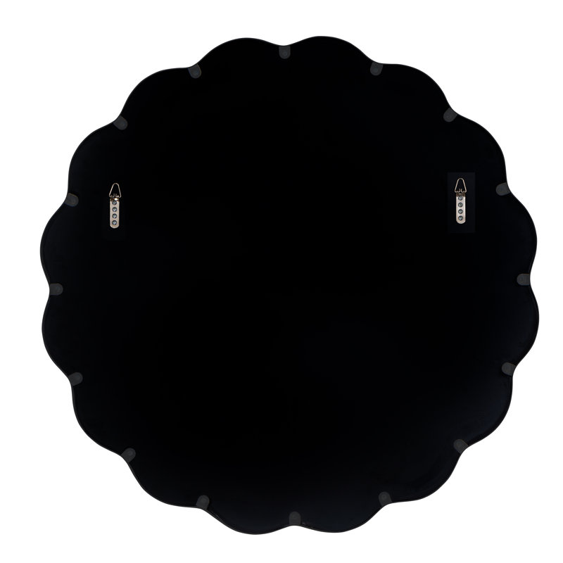 Cleo Scalloped Metal Mirror, Black