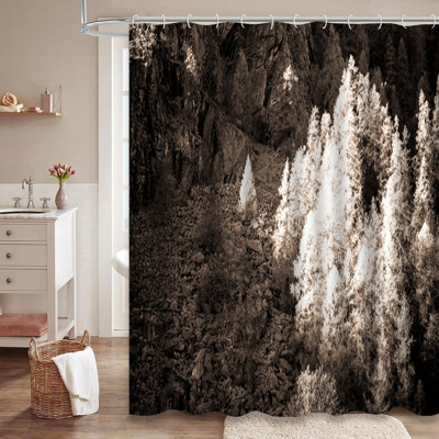 Northern Italy Valley River Adventure Shower Curtain with 12 Hooks