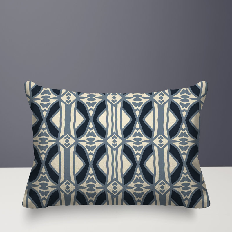 Coussin rectangulaire intérieur / extérieur réversible Sunderland, Rectangle H 14 po x l 20 po, Gris