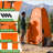 Wakeman Pop Up Pod (L) 3.3ft x (W) 3.3ft x (H) 6.2ft - Portable Privacy Tent, Camping Tent, Orange-113792968