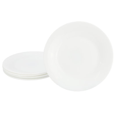 Ensemble d'assiettes à dessert en verre opale blanc 7 pièces Gibson