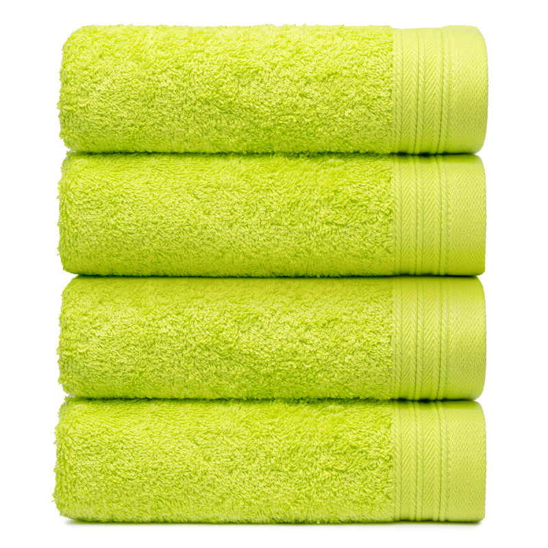 Kendra 4 Piece 100% Cotton Hand Towel Set, Apple Green