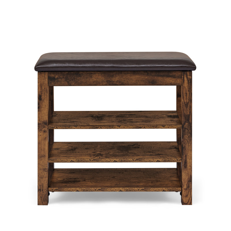 A Height-Adjustable Shoe-Changing Bench Made Of High-Quality Wood, Vintage
