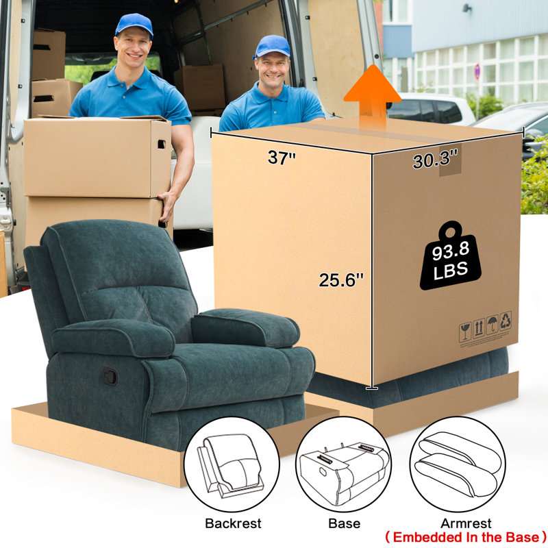Fauteuil inclinable et berçant manuel Saidee, Bleu