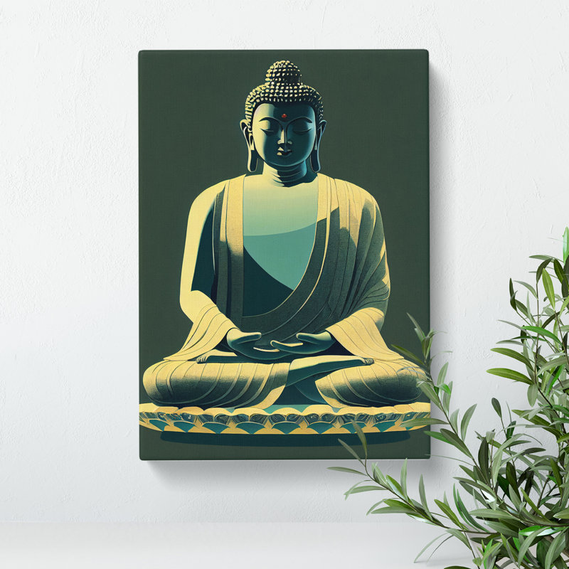 Paradise with Buddha - Wall Art, Wrapped Canvas, 76cm H x 50cm W, No Matte