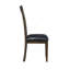 Ensemble de 2 chaises revêtues de similicuir noir avec finition espresso