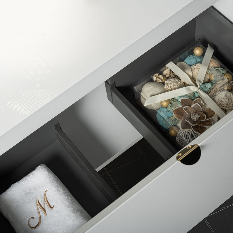 Meuble-lavabo simple 30 po Mia, Blanc, Blanc