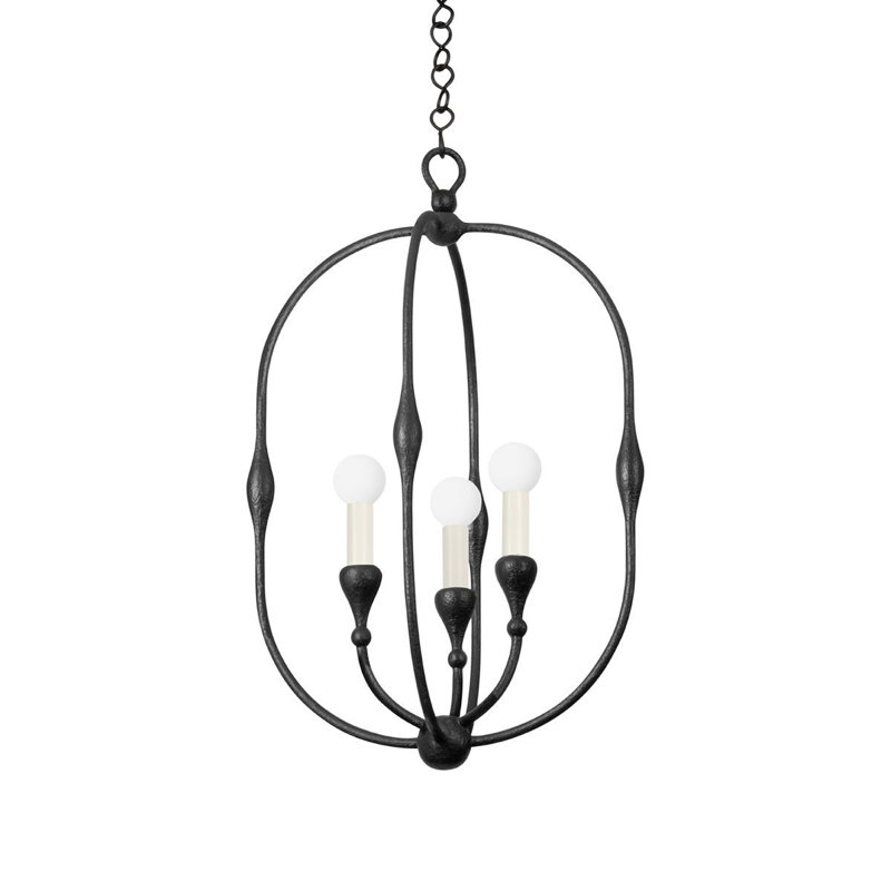 Baltic Light Lantern, 23.75" H x 15" W x 15" D, Black