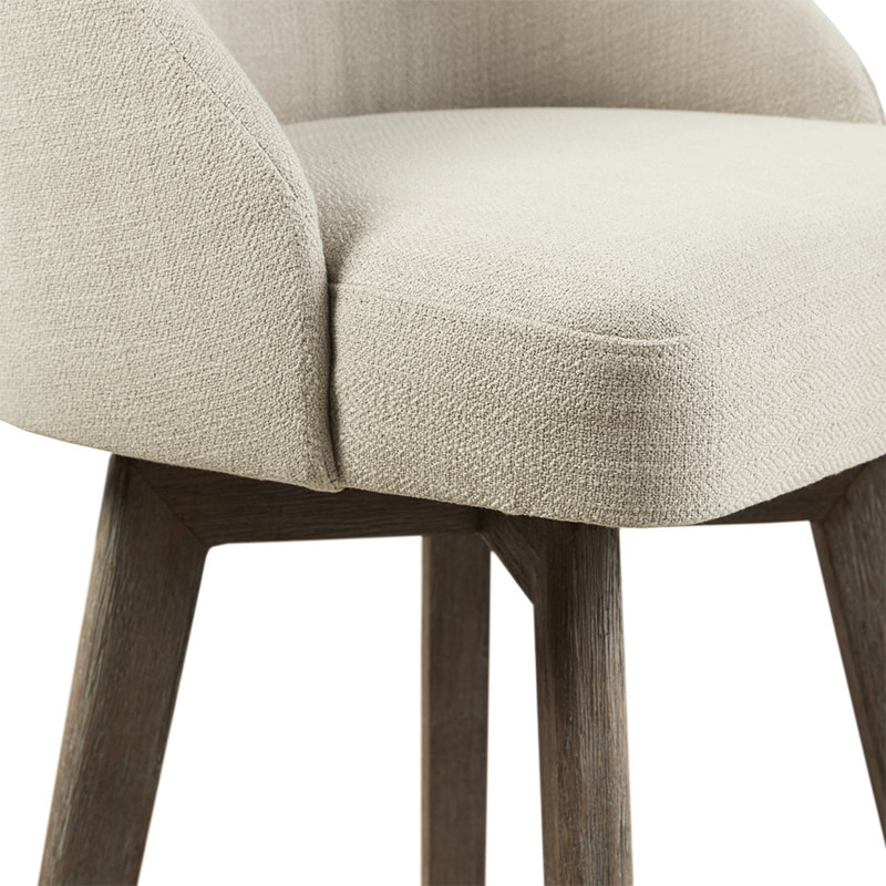 Tabouret de bar pivotant, fabrication en bois massif, finition grise, repose-pieds en métal, hauteur de 30 po, tabouret haut assemblé requis avec pieds, coussin en mousse, anneau requis, couleur sable