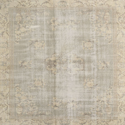 Tapis oriental gris et ivoire