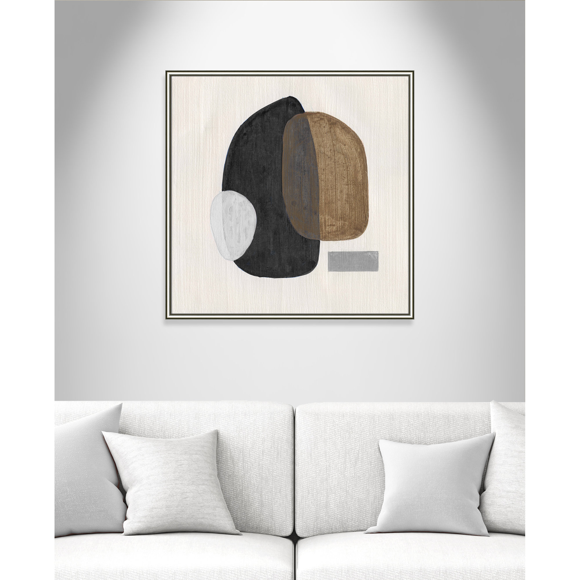 Inola Neutral Stones III Wall Art, 33.25" H x 33.25" W, Silver