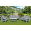 Canapé de jardin d'extérieur à grain de bois 3 places avec coussin HiPS