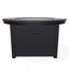 Table de feu ronde en polymère rustique avec tablette au propane-109665454