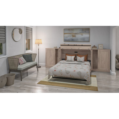 Lit armoire Pur avec matelas et armoires de rangement