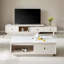 Table basse rectangulaire en bois manufacturé blanc massif
