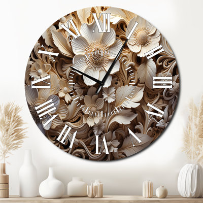 Horloge murale florale