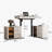 Home office desk, adjustable reversible standing desk with built-in USB and power outlet, glass top, storage drawers, two large capacity storage cabinets-244593789-247282978