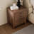 Rustic Farmhouse Style 3-Drawer Nightstand With Cup Pulls And Integrated Charge Station, Small Bedside Table