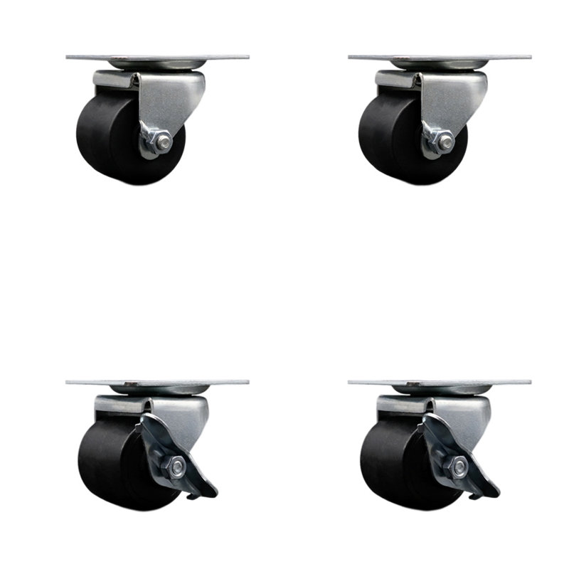 4-Piece Low Profile Polyolefin Caster Set