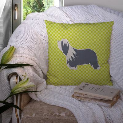 Bearded Collie Outdoor Throw Pillow