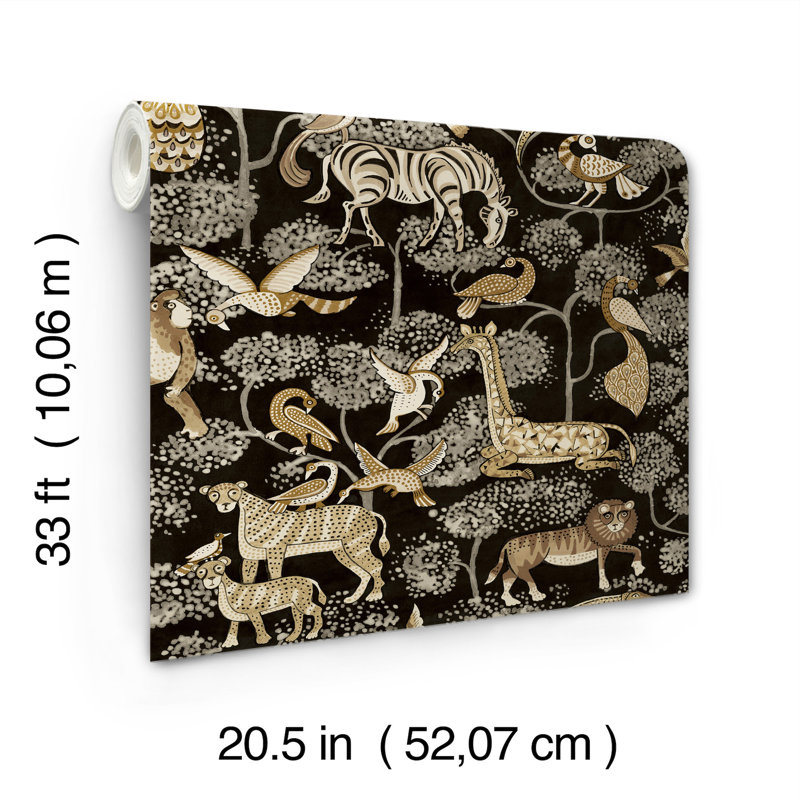 Rigby Jungle Animals Wallpaper, Brown