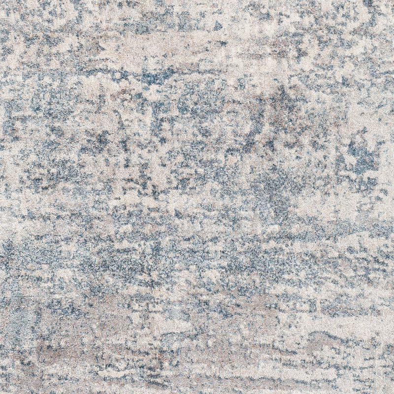 Tapis abstrait bleu / beige, Rectangle 1 pi 11 po x 2 pi 11 po