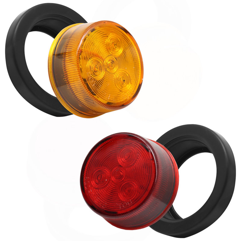 10 lumières de queue rondes à DEL 4 pièces 10 po 5 rouges et 5 jaunes