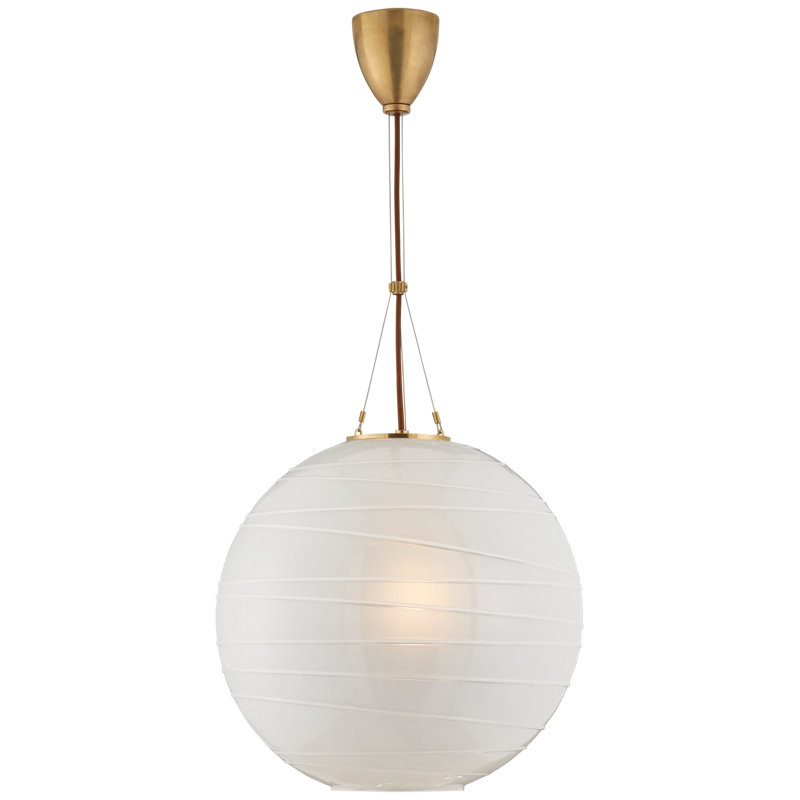 Alexa Hampton Hailey Medium Round Pendant, Natural Brass