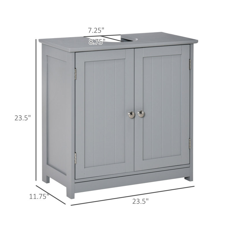 Bathroom Storage Cabinet, Under Sink Bathroom Cabinet With Adjustable Shelf, Modern Bathroom Vanity With Storage, Light Gray