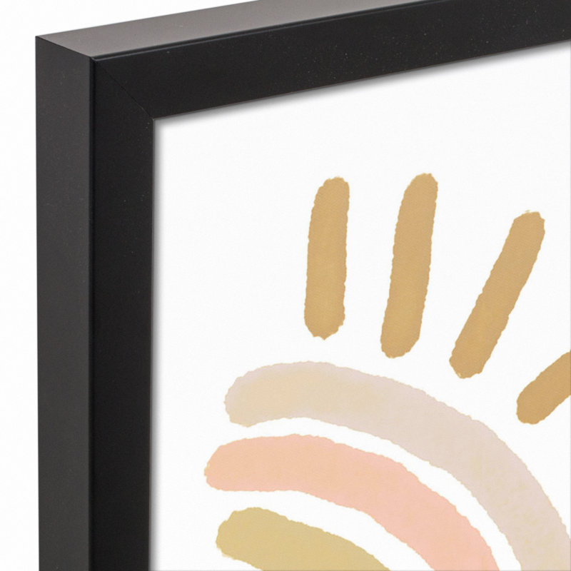 Art encadré soleil, H 21,75 po x l 17,75 po x P 1,75 po