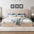 Silvester Modern Upholstered Platform Storage Bed with Wooden Slats, no box spring needed-104901177-86592362