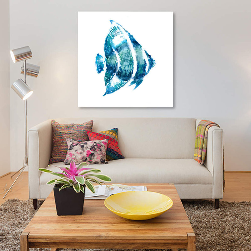 « fish i », impression sur toile, H 48 po x l 48 po x P 1,5 po, Pas de tapis, Toile tendue