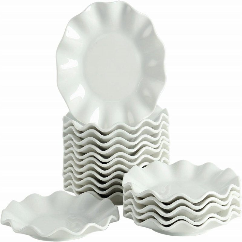 6 Inch Porcelain Appetizer Plates Set Of 18, Small Dinner Plates