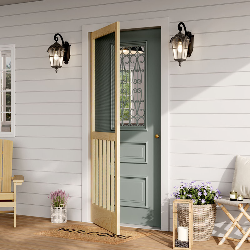 Porte moustiquaire extérieure en bois massif, L 36 po x H 80 po