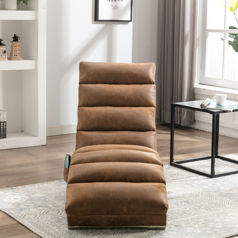  Linen Massage Chaise Lounge Indoor with Remote Control Ergonomic Electric Massage Long Lounger with 5 Modes, Coffee