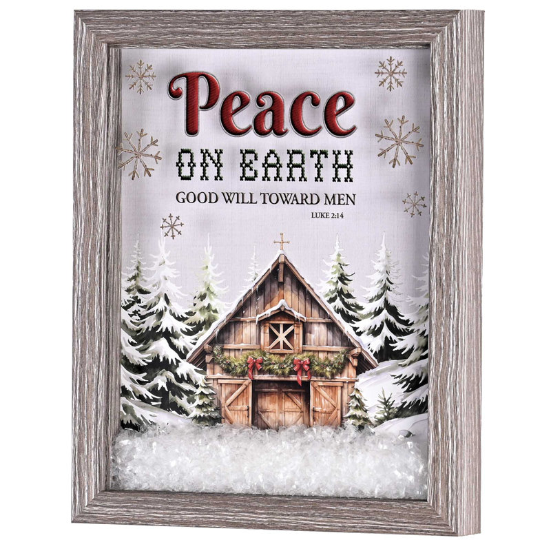 Cadre encadré Peace On Earth Cabin In Snow