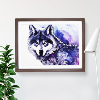 XH1022-10265X Wolf In Watercolour Abstract - Single Picture Frame Painting