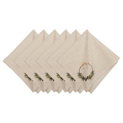 Pinecone Wreath Napkin Set of 6