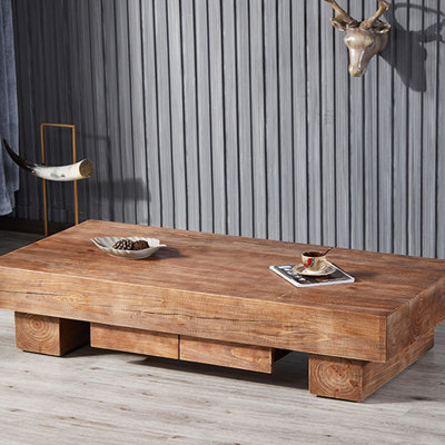 Table basse simple en rondins