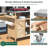 Outdoor Kitchen Island, Rolling Bar Cart & Storage Cabinet, Farmhouse Solid Wood Outdoor Grill Table With Stainless Steel Top, Spice Rack , Towel Rack For Kitchen & BBQ , Natural-1779690129