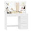 Coiffeuse de maquillage Balceta avec lumières et miroir, tablettes de rangement ouvertes-1234290374