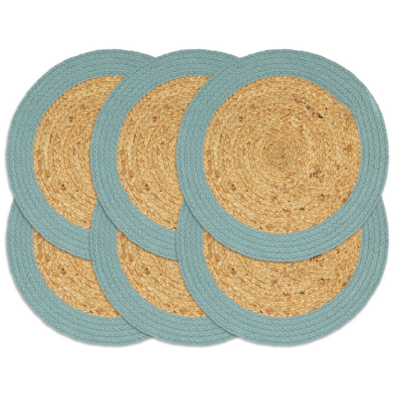 Ferry Solid Colour Round Placemat, Natural/Green