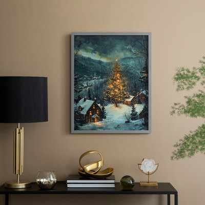 «Christmas Holiday» DCX, reproduction d'art encadrée - bois massif